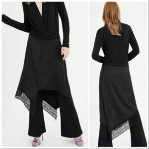 Zara Trafaluc Lace Skirt Over Black Trousers